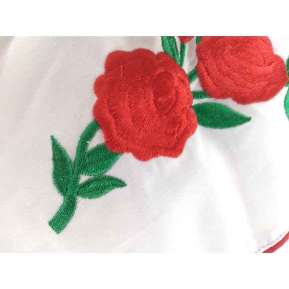 Country Charmers Ely western white embroidered red roses Snap Shirt women’s LRG - Picture 9 of 16